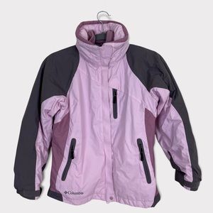 Columbia Size 10 / 12 Girl 3 in 1 Winter Jacket Coat Pink & Grey Shell & Fleece